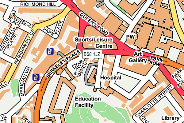 BS8 1JZ map - OS OpenMap – Local (Ordnance Survey)