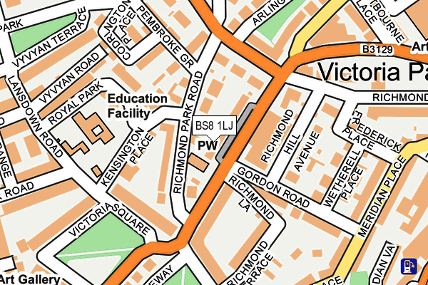 BS8 1LJ map - OS OpenMap – Local (Ordnance Survey)