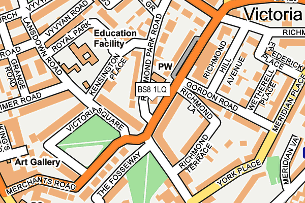 BS8 1LQ map - OS OpenMap – Local (Ordnance Survey)