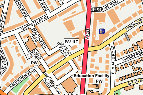 BS8 1LT map - OS OpenMap – Local (Ordnance Survey)