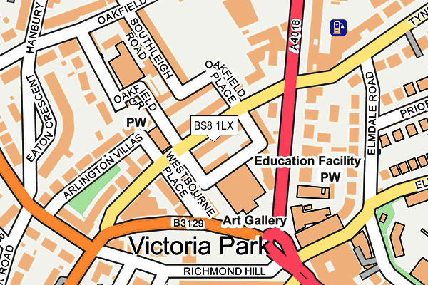 BS8 1LX map - OS OpenMap – Local (Ordnance Survey)