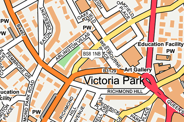 BS8 1NB map - OS OpenMap – Local (Ordnance Survey)