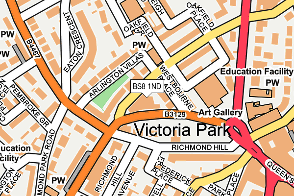 BS8 1ND map - OS OpenMap – Local (Ordnance Survey)