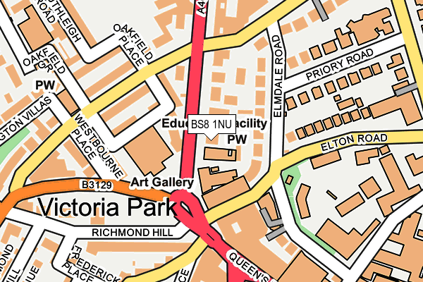 BS8 1NU map - OS OpenMap – Local (Ordnance Survey)