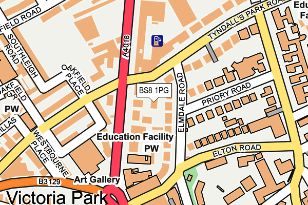 BS8 1PG map - OS OpenMap – Local (Ordnance Survey)