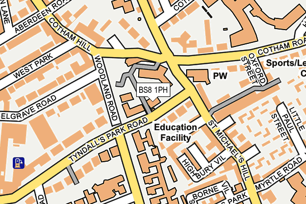 BS8 1PH map - OS OpenMap – Local (Ordnance Survey)