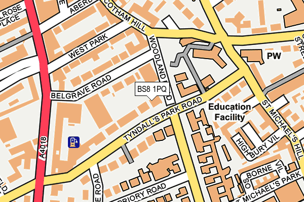 BS8 1PQ map - OS OpenMap – Local (Ordnance Survey)