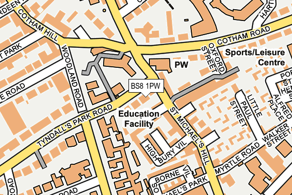 BS8 1PW map - OS OpenMap – Local (Ordnance Survey)