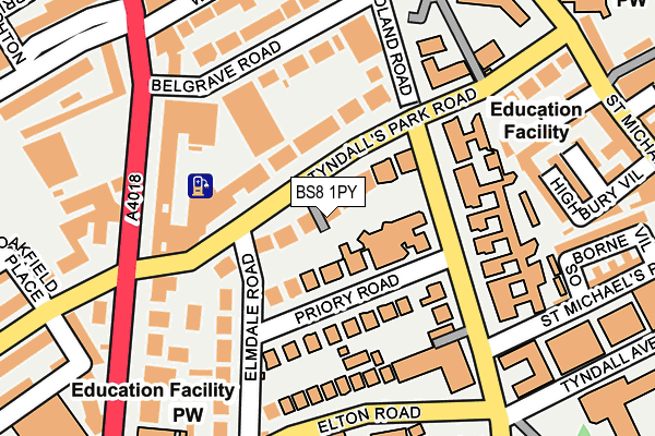 BS8 1PY map - OS OpenMap – Local (Ordnance Survey)