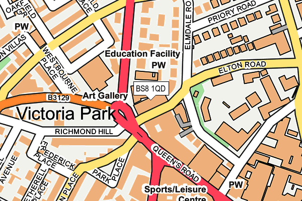 BS8 1QD map - OS OpenMap – Local (Ordnance Survey)