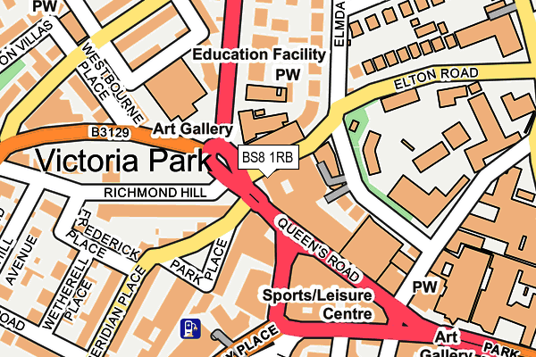 BS8 1RB map - OS OpenMap – Local (Ordnance Survey)