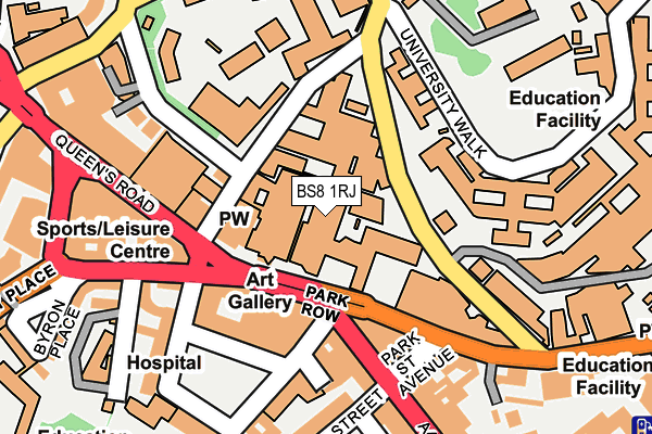 BS8 1RJ map - OS OpenMap – Local (Ordnance Survey)