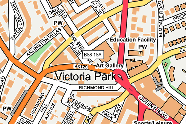 BS8 1SA map - OS OpenMap – Local (Ordnance Survey)