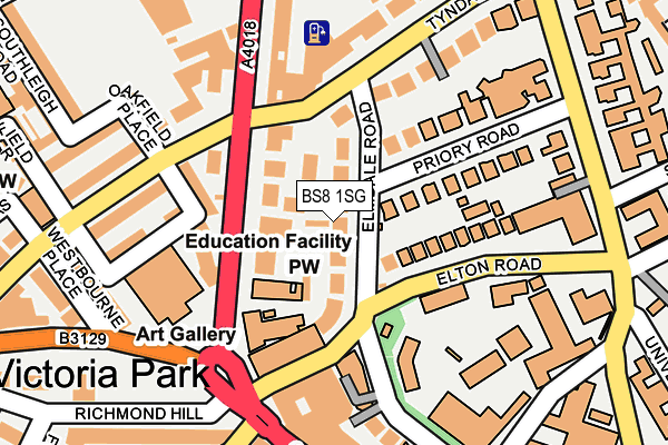 BS8 1SG map - OS OpenMap – Local (Ordnance Survey)