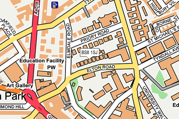 BS8 1SJ map - OS OpenMap – Local (Ordnance Survey)