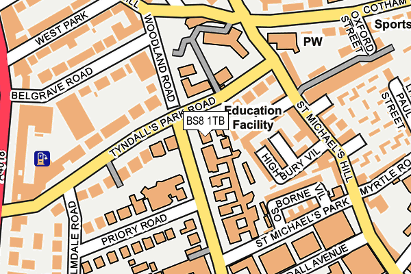 BS8 1TB map - OS OpenMap – Local (Ordnance Survey)