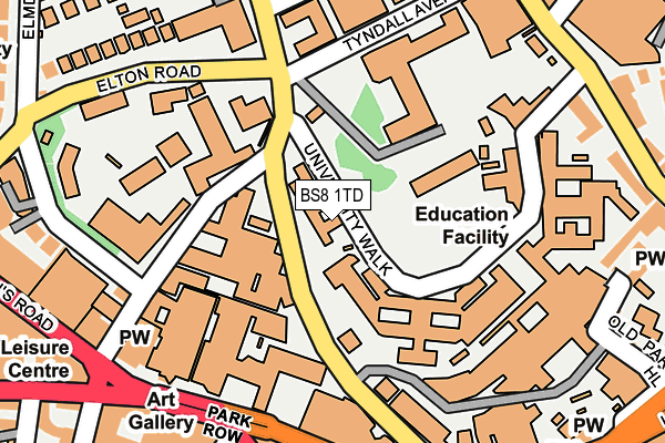 BS8 1TD map - OS OpenMap – Local (Ordnance Survey)