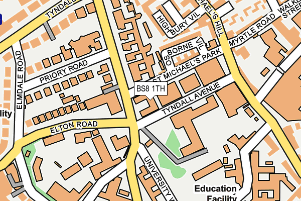 BS8 1TH map - OS OpenMap – Local (Ordnance Survey)