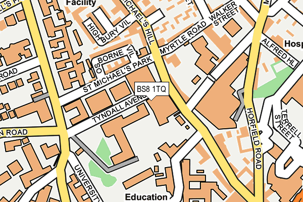 BS8 1TQ map - OS OpenMap – Local (Ordnance Survey)