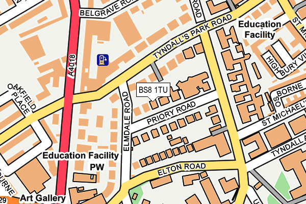 BS8 1TU map - OS OpenMap – Local (Ordnance Survey)