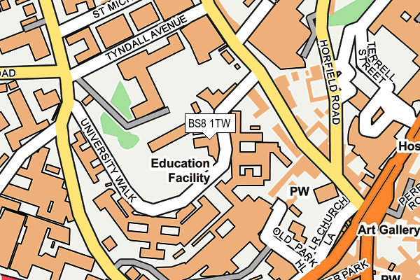 BS8 1TW map - OS OpenMap – Local (Ordnance Survey)