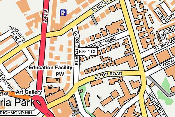 BS8 1TX map - OS OpenMap – Local (Ordnance Survey)