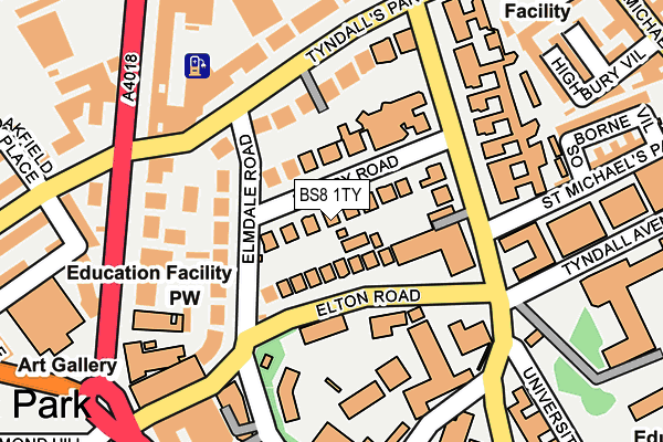 BS8 1TY map - OS OpenMap – Local (Ordnance Survey)