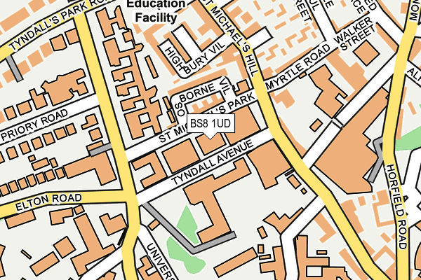 BS8 1UD map - OS OpenMap – Local (Ordnance Survey)