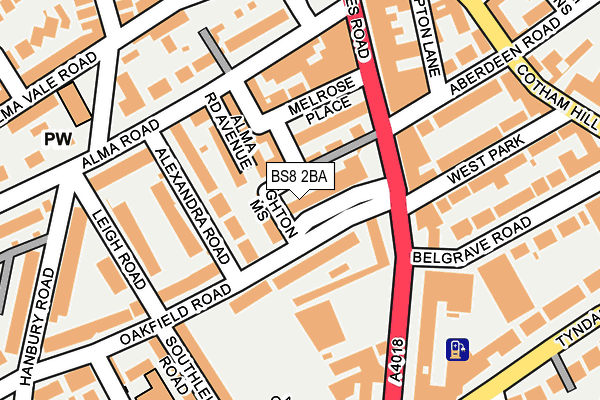 BS8 2BA map - OS OpenMap – Local (Ordnance Survey)