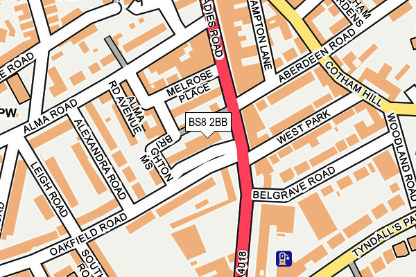 BS8 2BB map - OS OpenMap – Local (Ordnance Survey)
