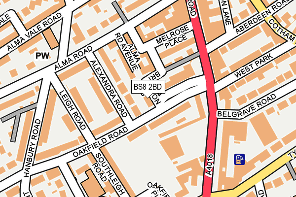 BS8 2BD map - OS OpenMap – Local (Ordnance Survey)