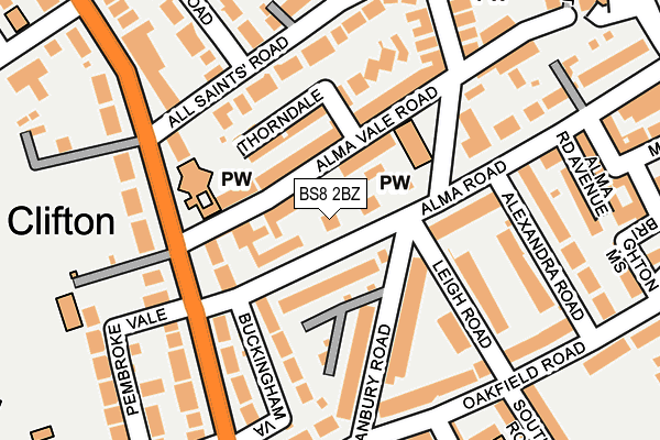 BS8 2BZ map - OS OpenMap – Local (Ordnance Survey)