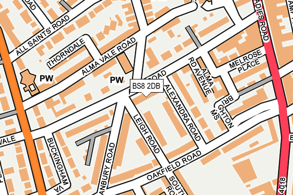 BS8 2DB map - OS OpenMap – Local (Ordnance Survey)