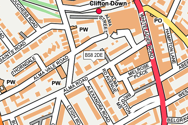 BS8 2DE map - OS OpenMap – Local (Ordnance Survey)