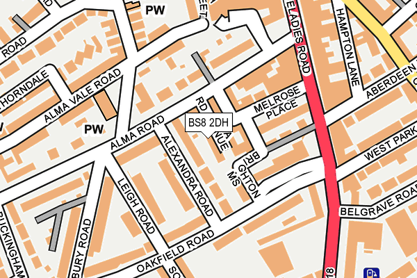 BS8 2DH map - OS OpenMap – Local (Ordnance Survey)