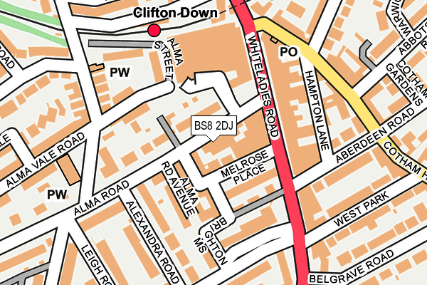 BS8 2DJ map - OS OpenMap – Local (Ordnance Survey)