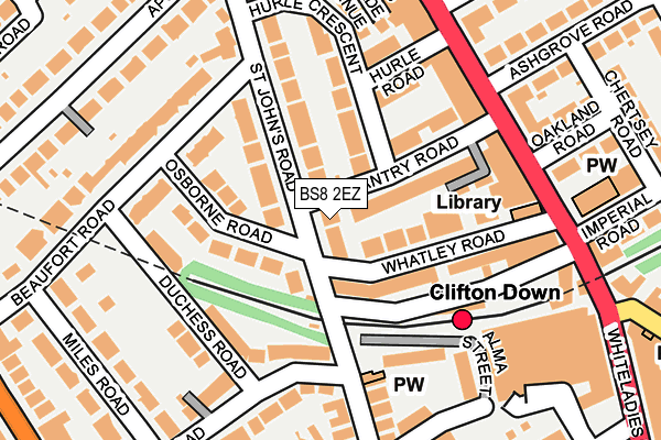 BS8 2EZ map - OS OpenMap – Local (Ordnance Survey)