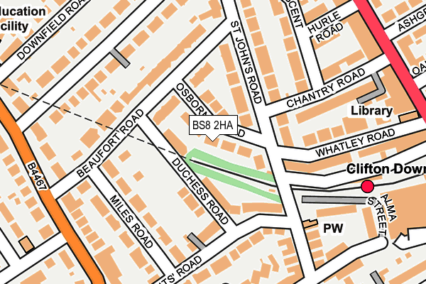 Map of 4 OSBORNE ROAD, BRISTOL 8 LIMITED at local scale