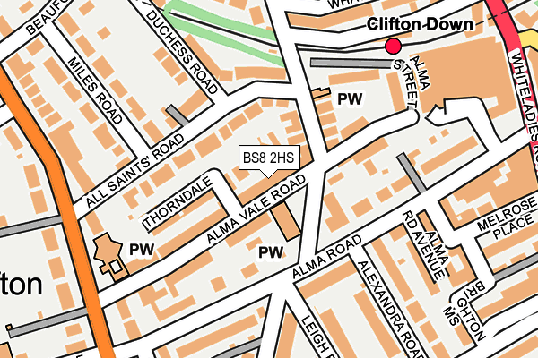 BS8 2HS map - OS OpenMap – Local (Ordnance Survey)