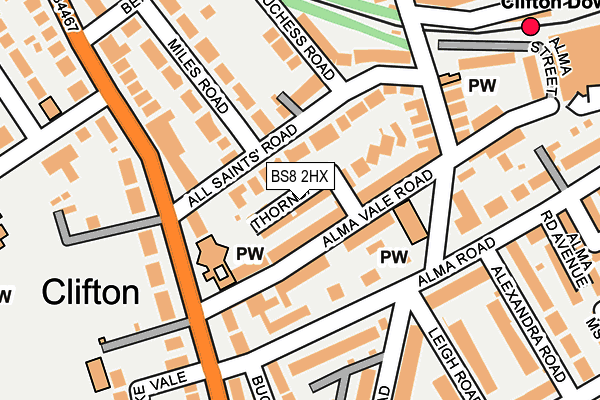 BS8 2HX map - OS OpenMap – Local (Ordnance Survey)