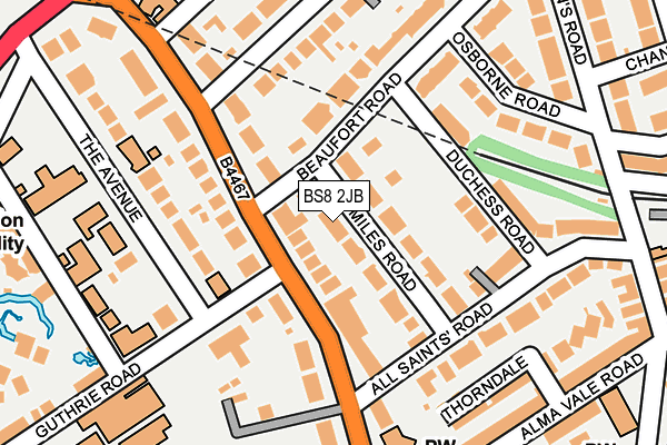 BS8 2JB map - OS OpenMap – Local (Ordnance Survey)