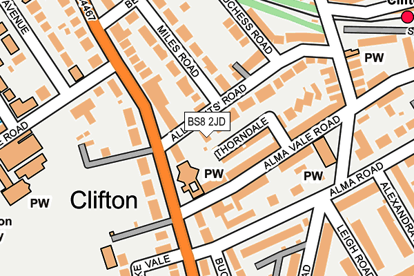 BS8 2JD map - OS OpenMap – Local (Ordnance Survey)