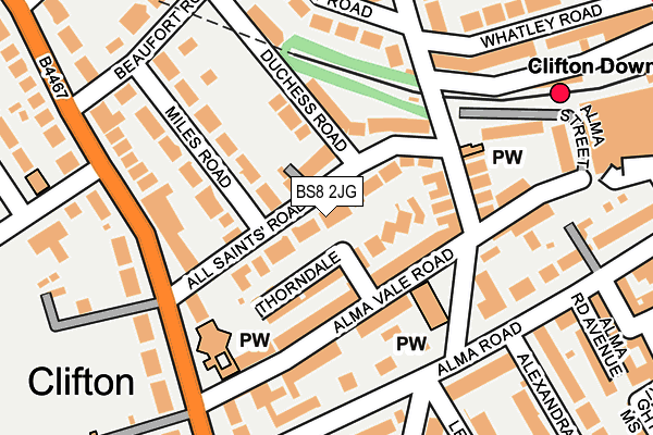 BS8 2JG map - OS OpenMap – Local (Ordnance Survey)