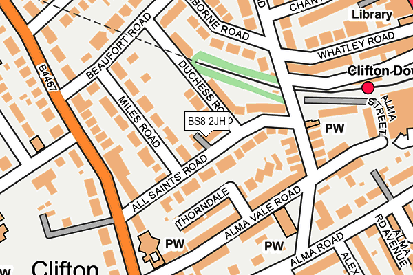 BS8 2JH map - OS OpenMap – Local (Ordnance Survey)