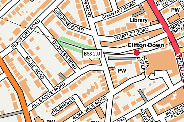 BS8 2JJ map - OS OpenMap – Local (Ordnance Survey)