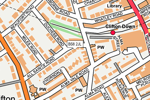 BS8 2JL map - OS OpenMap – Local (Ordnance Survey)