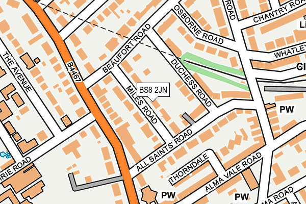 BS8 2JN map - OS OpenMap – Local (Ordnance Survey)