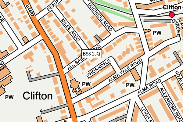 BS8 2JQ map - OS OpenMap – Local (Ordnance Survey)