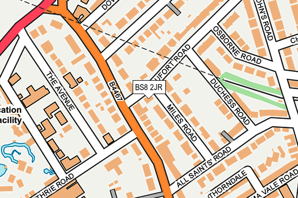 BS8 2JR map - OS OpenMap – Local (Ordnance Survey)