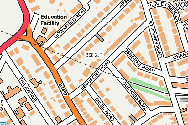 BS8 2JT map - OS OpenMap – Local (Ordnance Survey)